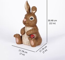 Hi-Line Gift Rabbit Sitting with Ladybug Statue, 12-in slide 2 of 9
