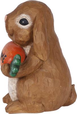 Show full view: Hi-Line Gift Rabbit Holding Carrot Welcome Sign Statue, 10-in slide 7 of 9