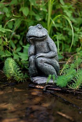 Show full view: Hi-Line Gift Thinking Frog Garden Statue, 10.2-in slide 9 of 10