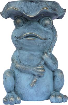 Show full view: Hi-Line Gift Frog Garden Statue Plant Stand with Solar Light, 18.5-in slide 2 of 9