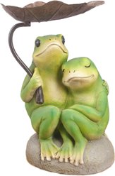 Hi-Line Gift Frog Couple Under Umbrella Statue, 11-in