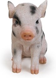 Hi-Line Gift Sitting Baby Pig Statue, Pink & Black, 6-in slide 2 of 7