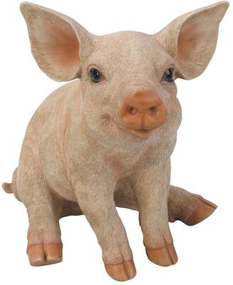 Show full view: Hi-Line Gift Sitting Pig Statue, Pink, 12-in slide 4 of 6