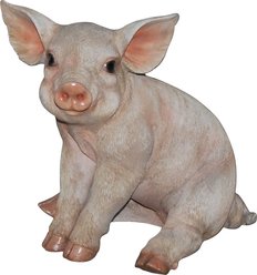Hi-Line Gift Sitting Pig Statue, Pink, 18-in