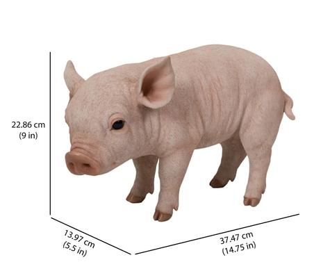 Show full view: Hi-Line Gift Standing Baby Pig Statue, Pink, 9-in slide 6 of 7