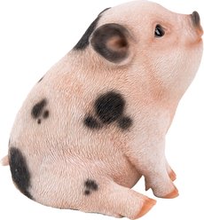 Hi-Line Gift Chubby Piglet Sitting Statue, Pink with Black Spots, 5.31-in slide 2 of 7