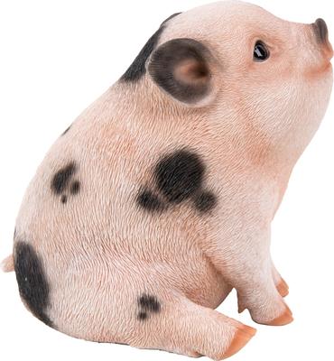 Show full view: Hi-Line Gift Chubby Piglet Sitting Statue, Pink with Black Spots, 5.31-in slide 4 of 8