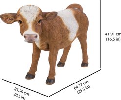 Hi-Line Gift Standing Cow Statue, Brown & White, 16.5-in slide 2 of 8