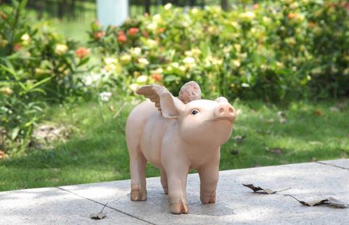 Show full view: Hi-Line Gift Pig with Wings Walking Statue, 8.5-in slide 2 of 9