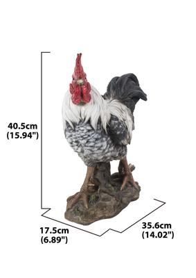 Show full view: Hi-Line Gift Rooster Statue, Black & White, 15.94-in slide 6 of 7