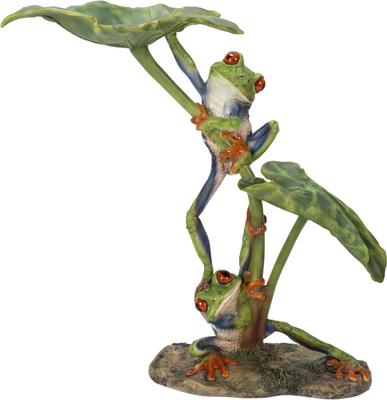 Show full view: Hi-Line Gift Lotus Leaf with Red-Eyed Tree Frog Statue, 11.81-in slide 2 of 8