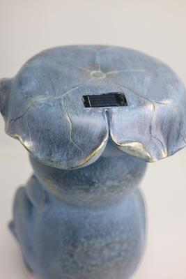 Show full view: Hi-Line Gift Frog Garden Statue Plant Stand with Solar Light, 18.5-in slide 8 of 9