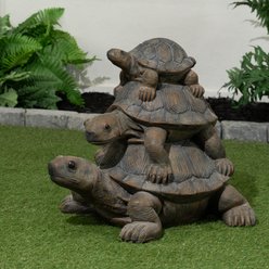 Hi-Line Gift Stacked Turtle Family Statue, 20.5-in
