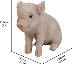 Hi-Line Gift Sitting Baby Pig Statue, Pink, 6-in slide 2 of 6