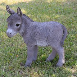 Hi-Line Gift Standing Donkey Looking Left Statue, Gray, 20.5-in