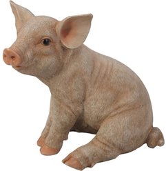 Hi-Line Gift Sitting Pig Statue, Pink, 9-in slide 2 of 5