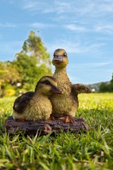Hi-Line Gift Playful Ducklings Garden Statue, Yellow, Black, 5-in