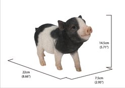 Hi-Line Gift Baby Pig Standing Statue, Black & White, 5.71-in slide 2 of 7