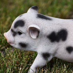 Hi-Line Gift Standing Baby Pig Statue, Pink & Black, 5-in slide 2 of 2