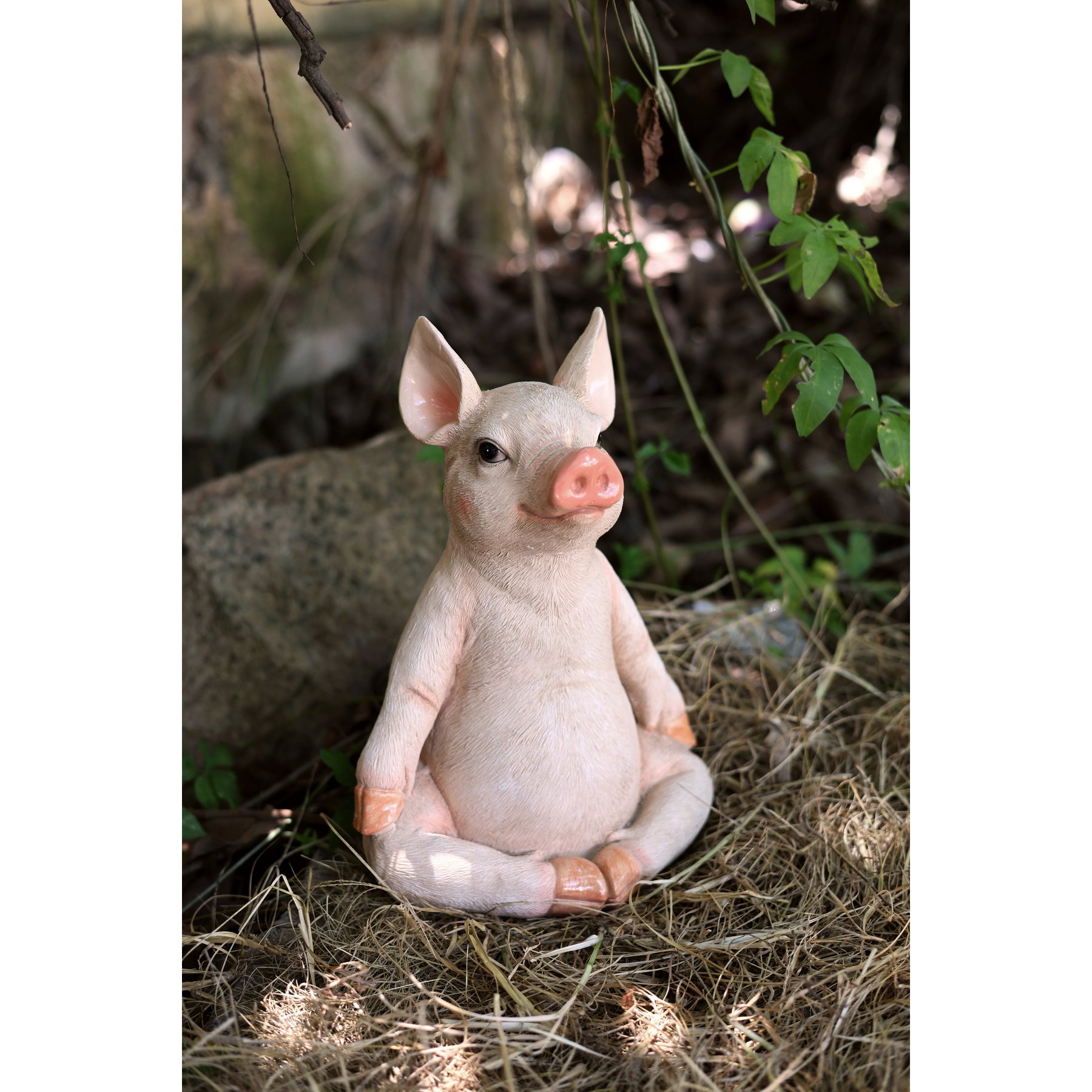 Hi-Line Gift Pig in Meditation Statue, 12.99-in