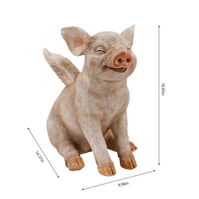 Show full view: Hi-Line Gift Smiling Pig with Wings Sitting Statue, 16.65-in slide 9 of 10
