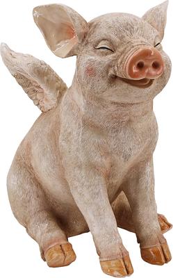 Show full view: Hi-Line Gift Smiling Pig with Wings Sitting Statue, 16.65-in slide 3 of 10