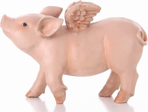 Show full view: Hi-Line Gift Pig with Wings Walking Statue, 8.5-in slide 7 of 9