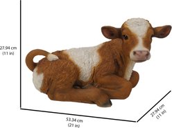 Hi-Line Gift Cow Laying Down Statue, Brown & White, 11-in slide 2 of 6