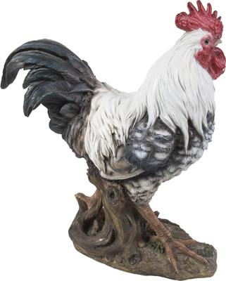 Show full view: Hi-Line Gift Rooster Statue, Black & White, 15.94-in slide 5 of 7