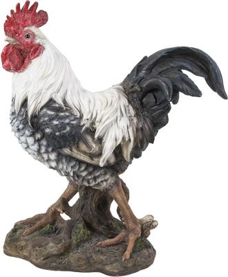 Show full view: Hi-Line Gift Rooster Statue, Black & White, 15.94-in slide 2 of 7