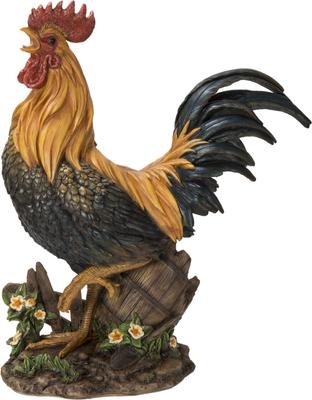 Show full view: Hi-Line Gift Rooster on a Wood Barrel Statue, 22.44-in slide 2 of 8