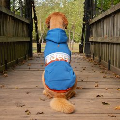 Jeep Vintage Logo Dog Hoodie, Blue, Large, Hoodie