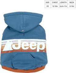 Jeep Vintage Logo Dog Hoodie, Blue, X-Small, Hoodie slide 2 of 9