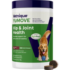 Vetnique Labs YuMOVE Mobility Hip & Joint Care Hickory Flavor Tasty Bites Supplement for Dogs, 300 count