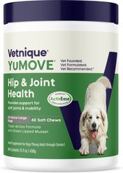 Vetnique Labs YuMOVE Mobility Hip & Joint Care Soft Chew Supplement for Large & Giant Dogs, 60 count