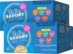 Tiki Dog Savory Variety Pack Grain-Free Wet Dog Food, 3-oz tray, bundle of 20