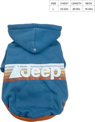 Jeep Vintage Logo Dog Hoodie, Blue, Large, Hoodie slide 2 of 9