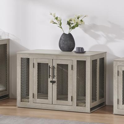 Show full view: Unipaws Furniture Style Dog Crate, Weathered Gray, 37 inch wide slide 5 of 9