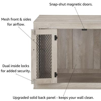 Show full view: Unipaws Furniture Style Dog Crate, Weathered Gray, 37 inch wide slide 3 of 9