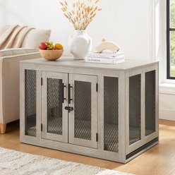 Unipaws Furniture Style Dog Crate, Weathered Gray, 37 inch wide