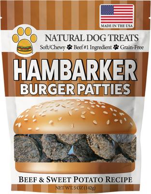 Show full view: American Pet Food Fetch Fries & Hambarker Combo Beef & Sweet Potato Burger Patties & Chicken & Sweet Potato Jerky Sticks Dog Treats, 10-oz bag slide 5 of 6