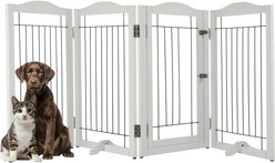 Pet Adobe Wooden Indoor Foldable Dog Gate, White, 4 Panel