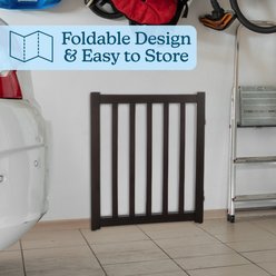 Pet Adobe Wooden Indoor Foldable Dog Gate, Brown, 2 Panel slide 2 of 7