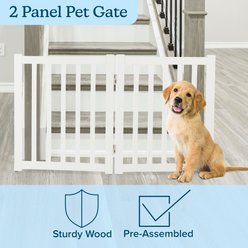 Pet Adobe Wooden Indoor Foldable Dog Gate, White, 2 Panel slide 2 of 7
