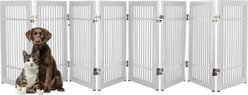 Pet Adobe Wooden Indoor Foldable Dog Gate, White, 8 Panel