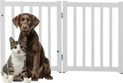 Pet Adobe Wooden Indoor Foldable Dog Gate, White, 2 Panel