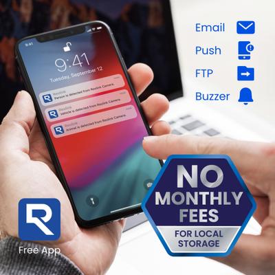 Show full view: Reolink 8-Channel 4K 8MP Wired 2TB NVR Security System 4-Bullet Indoor/Ourdoor Pet Camera, Black slide 9 of 9