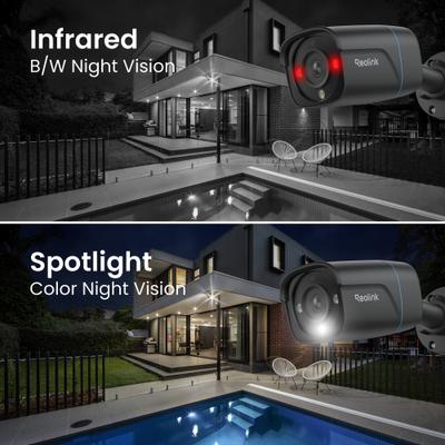 Show full view: Reolink 8-Channel 4K 8MP Wired 2TB NVR Security System 4-Bullet Indoor/Ourdoor Pet Camera, Black slide 8 of 9