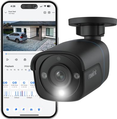 Show full view: Reolink 8-Channel 4K 8MP Wired 2TB NVR Security System 4-Bullet Indoor/Ourdoor Pet Camera, Black slide 3 of 9