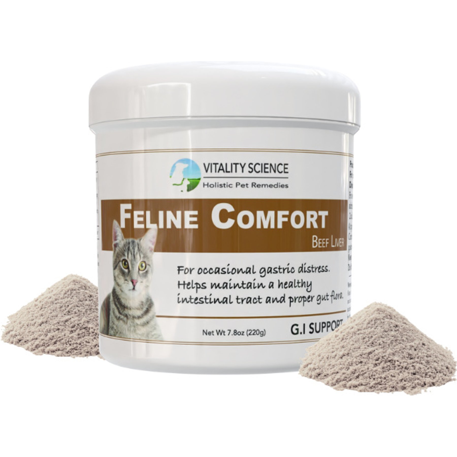 Vitality Science Feline Comfort Beef Liver Formula Powder Supplement for Cats, 220-gr